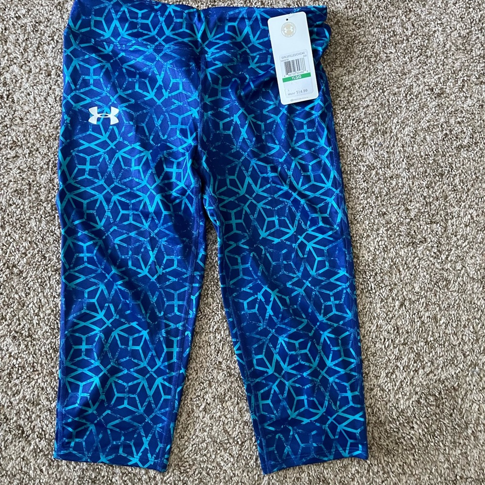 Under Armour Kids Teal and Navy Geometric Leggings